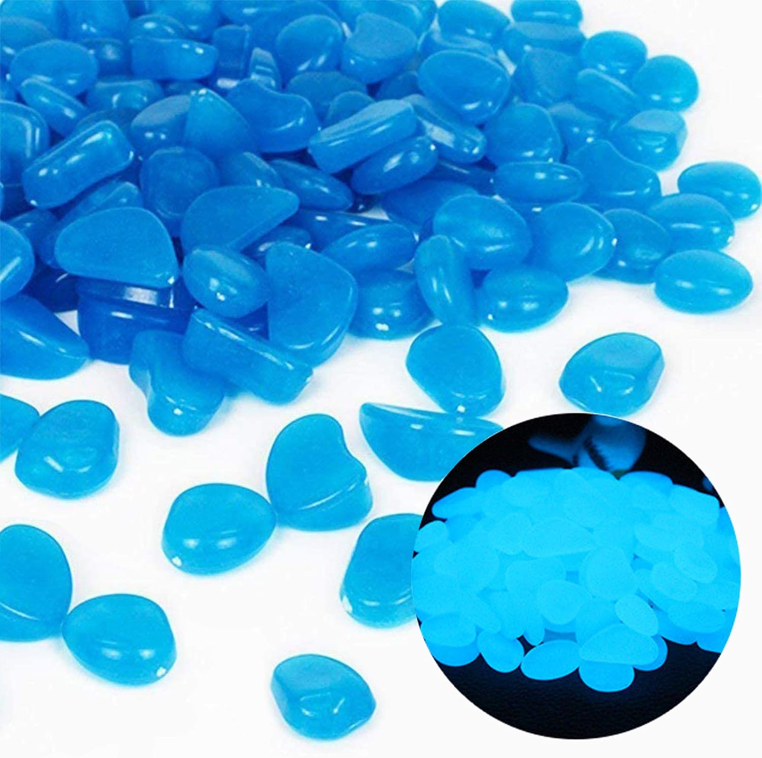 Aquarium Planted Fish - Rocas para pecera, guijarros azules brillantes