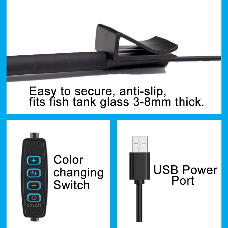 Lámpara LED USB para acuario,  - Aquarium Planted Tank Light reseña y precio