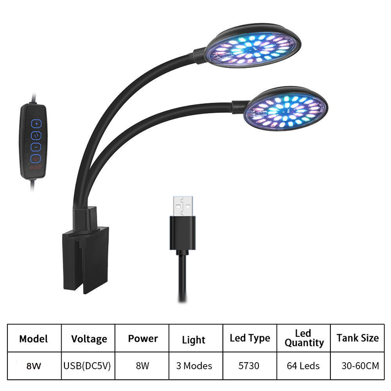 Luz LED USB para acuario, lámp - Aquarium Planted Tank Light reseña y precio