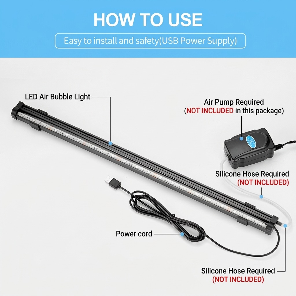Lámpara LED USB para Acuario,  - Aquarium Lily Pipe reseña y precio