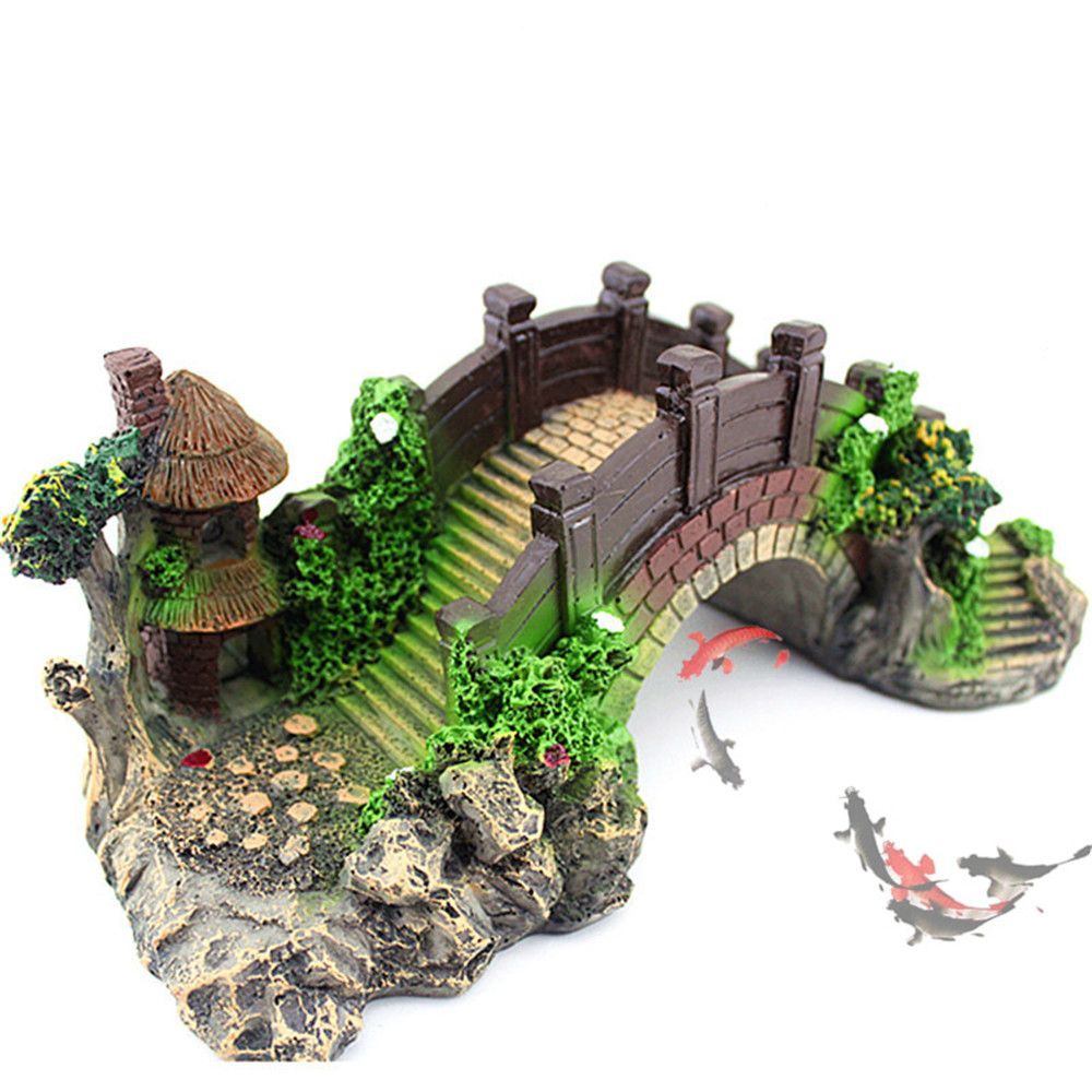 Acuario pecera Vintage puente  - Aquarium Planted Background reseña y precio