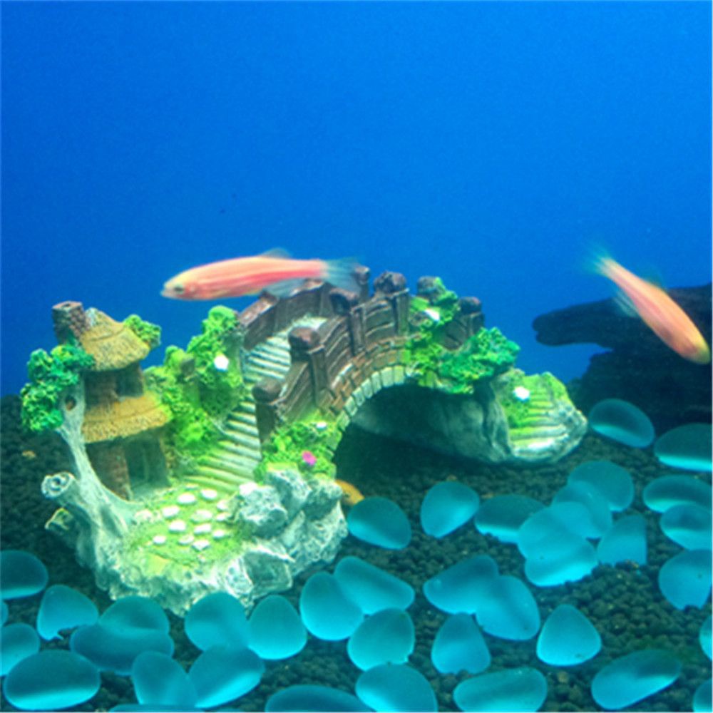 Acuario pecera Vintage puente  - Aquarium Planted Background reseña y precio